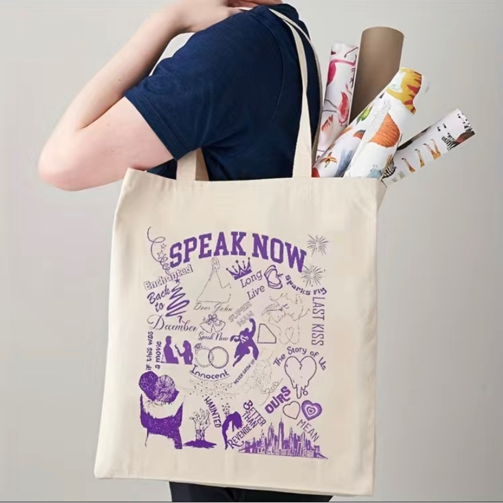 SPEAK NOW TAYLOR SWIFT TOTE BAG + STICKERS